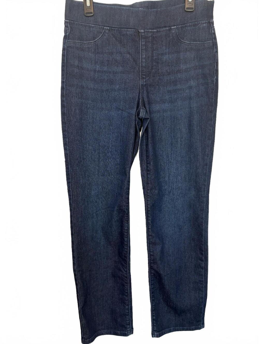 Talbots Women's Pull-On Sculpt Straight Leg Jeans Size 10 Dark Denim Stretch